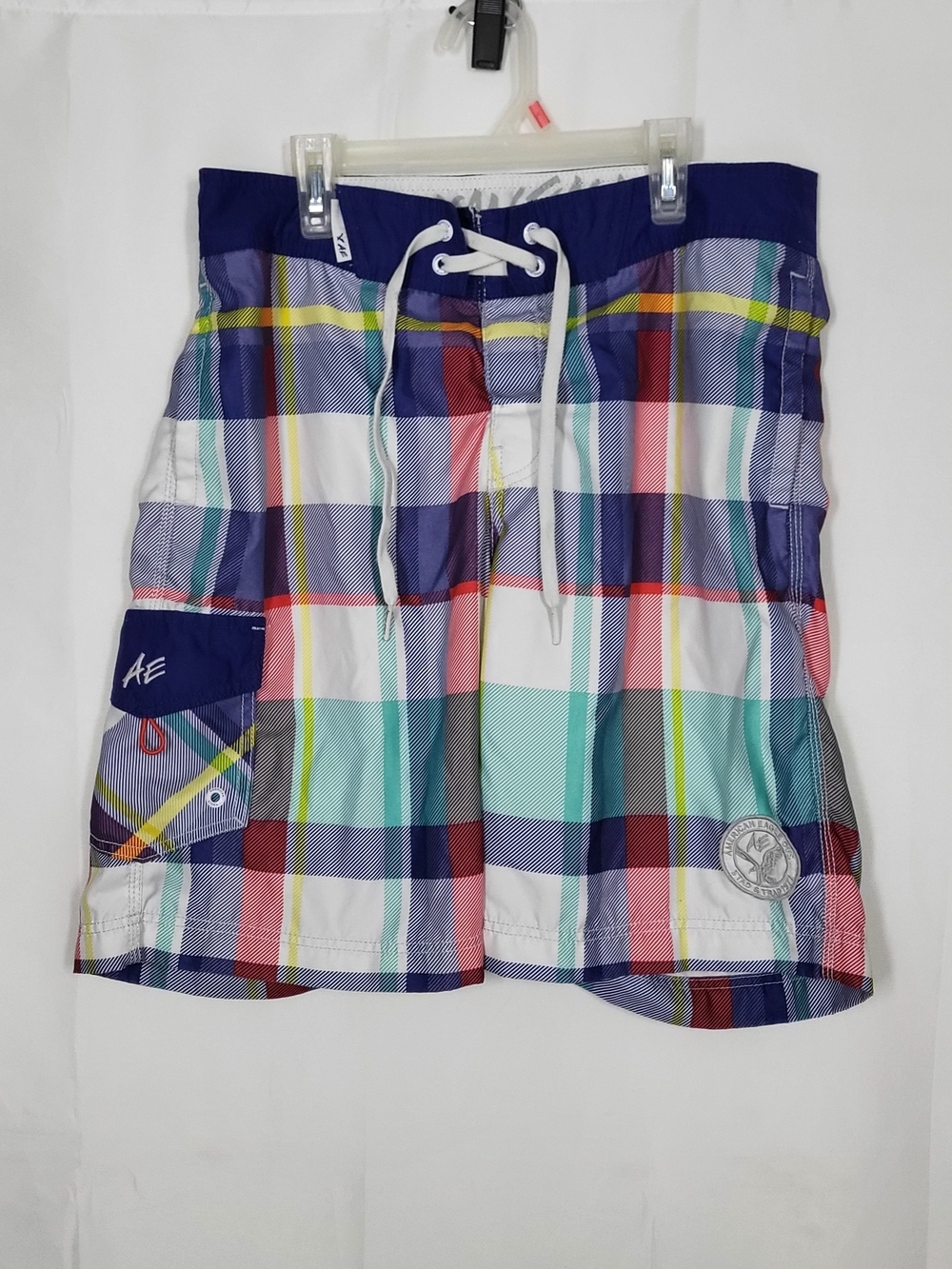 American Eagle Outfitters Men’s Multicolor Plaid Swim Trunks
